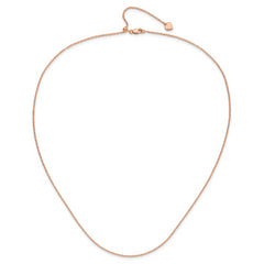 Sterling Silver Rose Gold-plated Adjustable 1.4mm Cable Chain