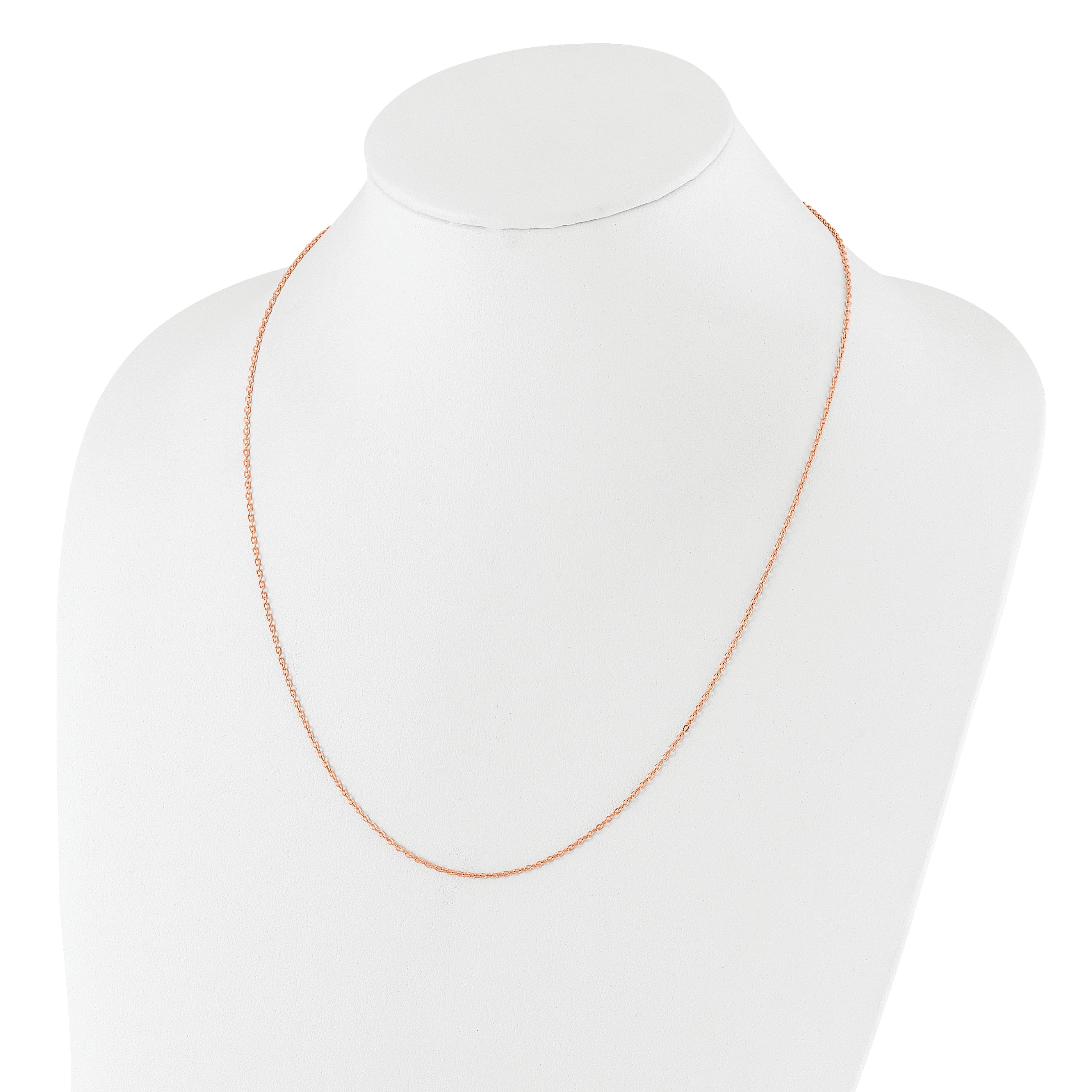 Sterling Silver Rose Gold-plated Adjustable 1.4mm Cable Chain