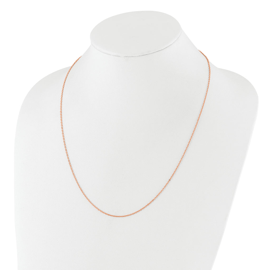 Sterling Silver Rose Gold-plated Adjustable 1.4mm Cable Chain