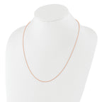 Sterling Silver Rose Gold-plated Adjustable 1.4mm Cable Chain