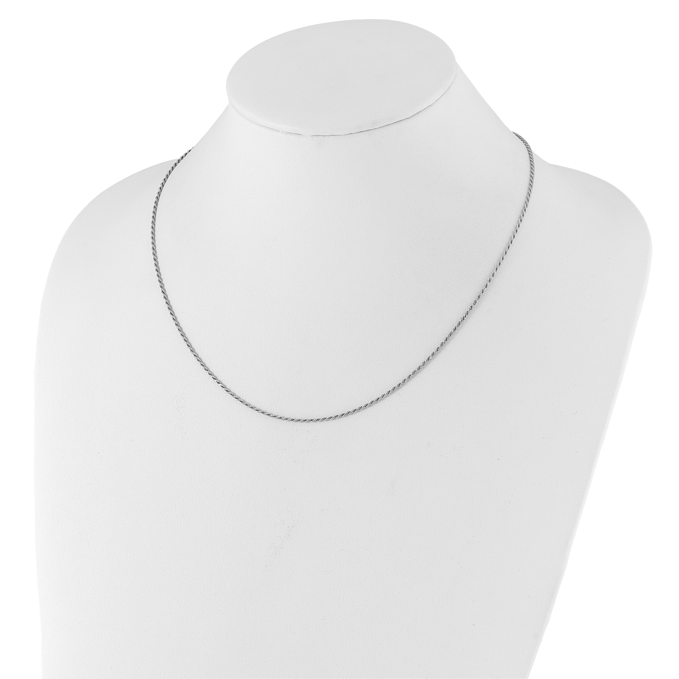 Sterling Silver RH-plated Adjustable 1.4mm D/C Rope Chain
