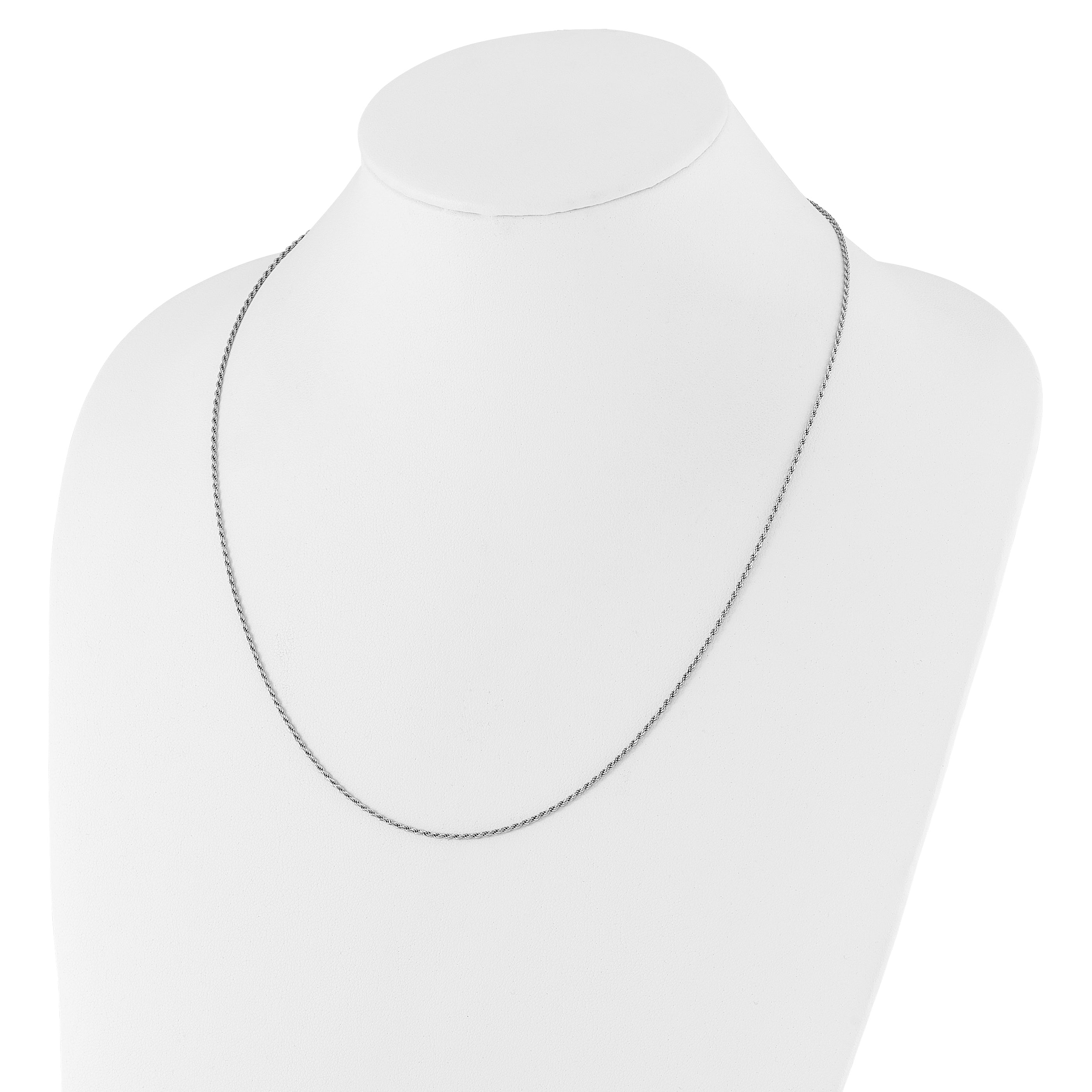 Sterling Silver RH-plated Adjustable 1.4mm D/C Rope Chain