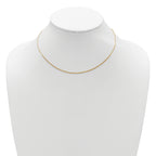 Sterling Silver Gold-plated 1mm D/C Spiga 1in+1in Adjustable Chain