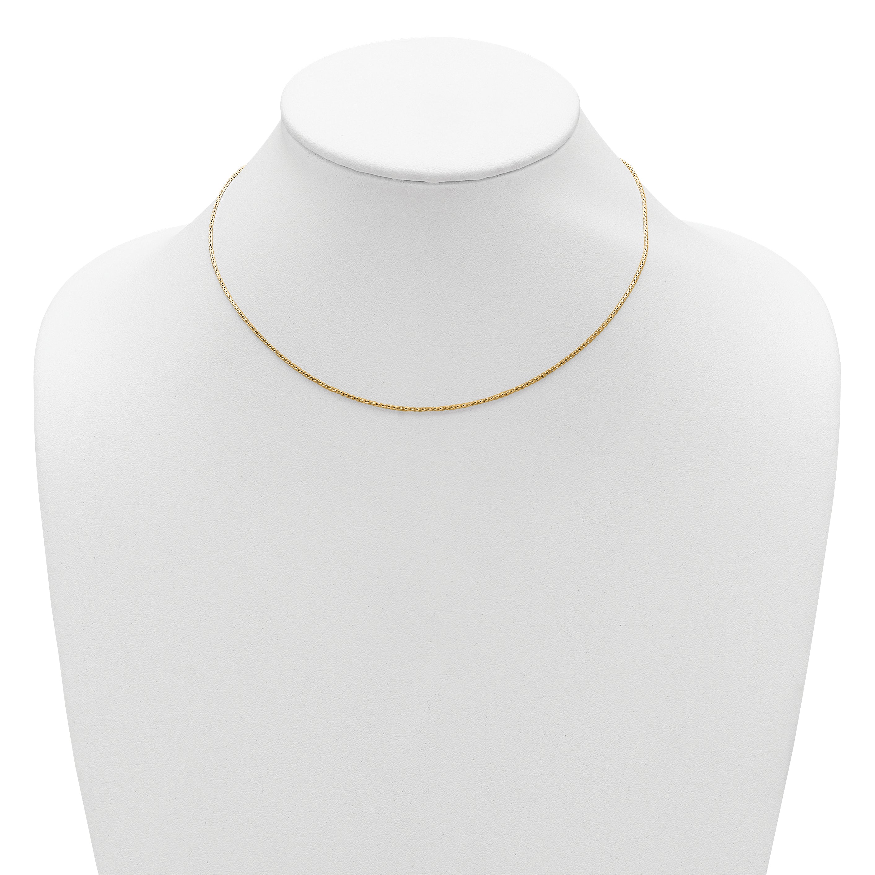 Sterling Silver Gold-plated 1mm D/C Spiga 1in+1in Adjustable Chain