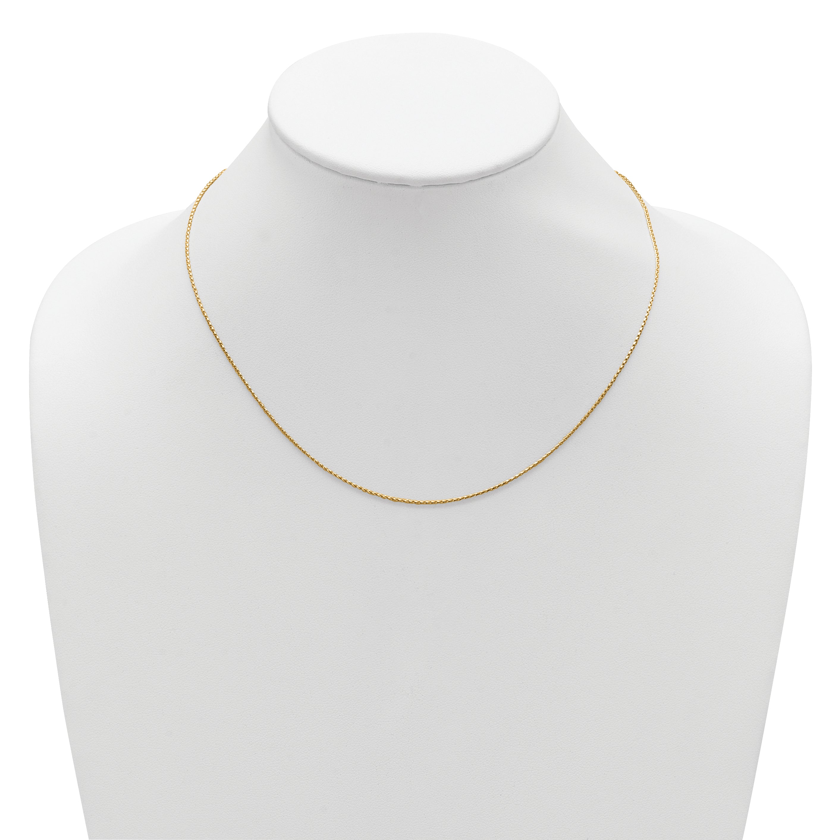 Sterling Silver Gold-plated 1mm D/C Spiga 1in+1in Adjustable Chain