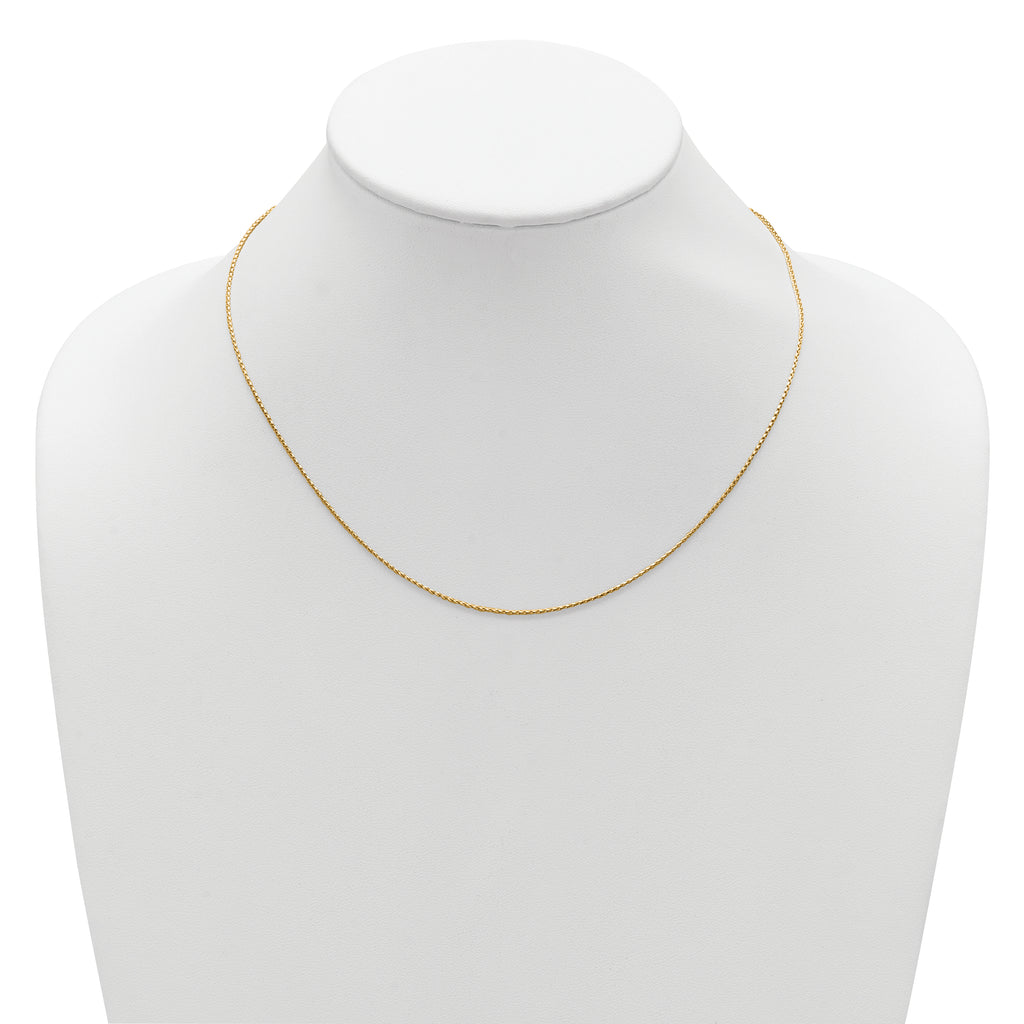 Sterling Silver Gold-plated 1mm D/C Spiga 1in+1in Adjustable Chain