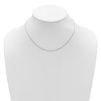 Sterling Silver RH-plt 1.2mm D/C Spiga 1in+1in Adjustable Chain