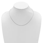 Sterling Silver RH-plt 1.2mm D/C Spiga 1in+1in Adjustable Chain