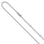 Sterling Silver RH-plt 1.2mm D/C Spiga 1in+1in Adjustable Chain