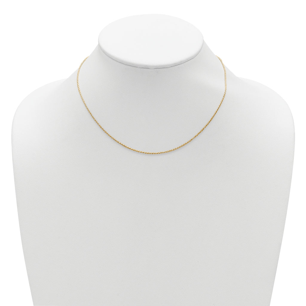 Sterling Silver Gold-plated 1.2mm D/C Spiga 1in+1in Adjustable Cha