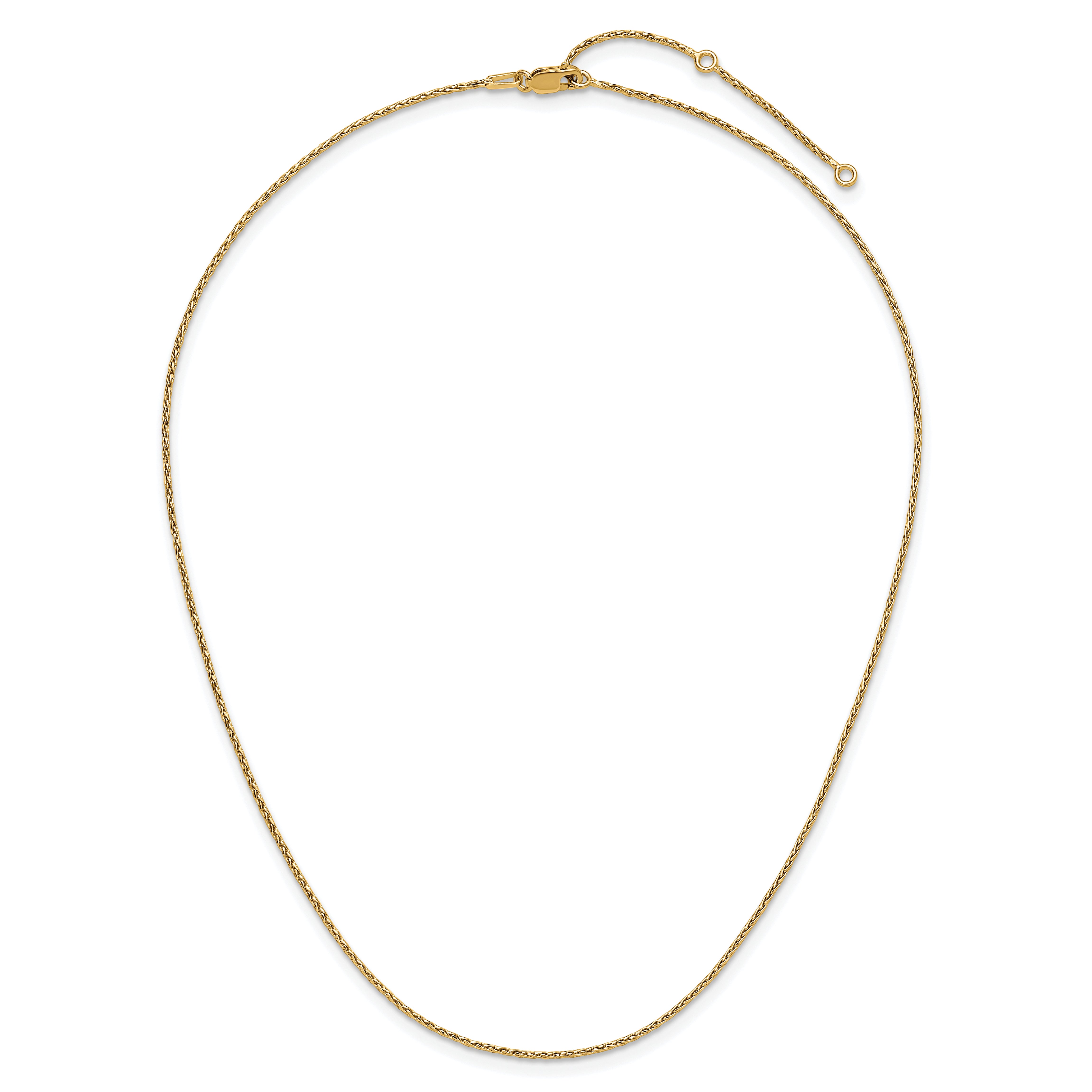 Sterling Silver Gold-plated 1.2mm D/C Spiga 1in+1in Adjustable Cha