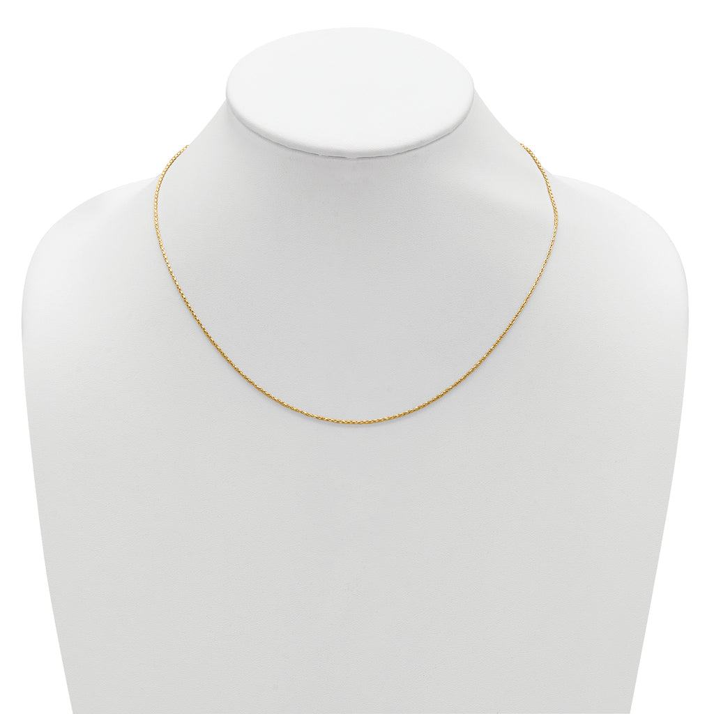 Sterling Silver Gold-plated 1.2mm D/C Spiga 1in+1in Adjustable Cha