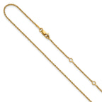 Sterling Silver Gold-plated 1.2mm D/C Spiga 1in+1in Adjustable Cha