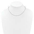 Sterling Silver RH-plt 1.6mm D/C Spiga 1in+1in Adjustable Chain