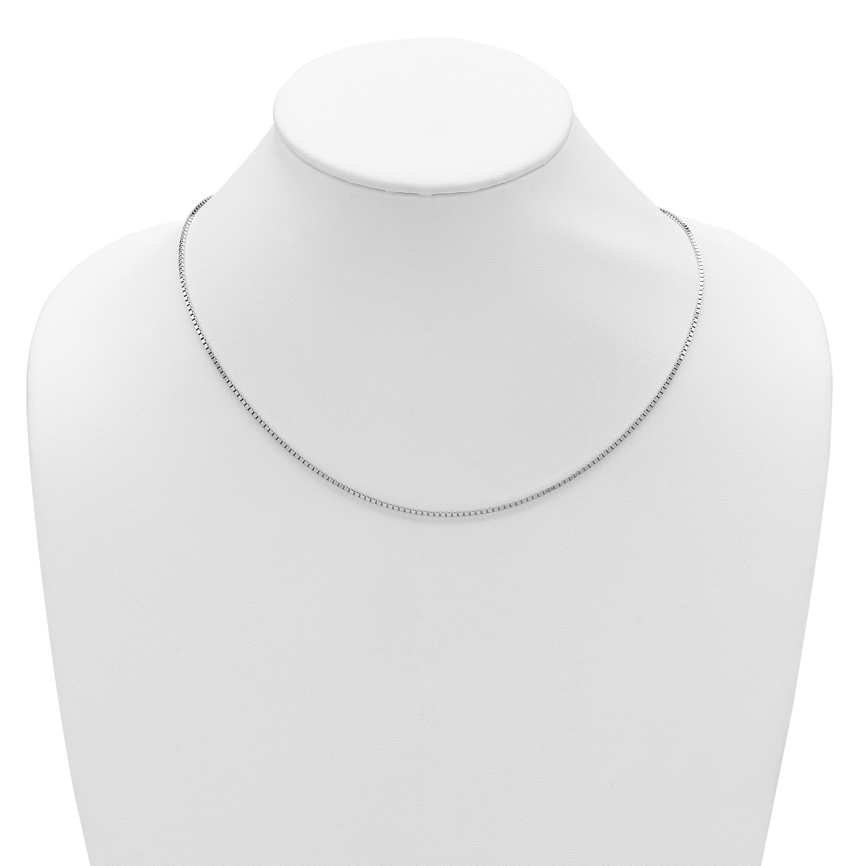 Sterling Silver RH-plated Adjustable 1.5mm Box Chain