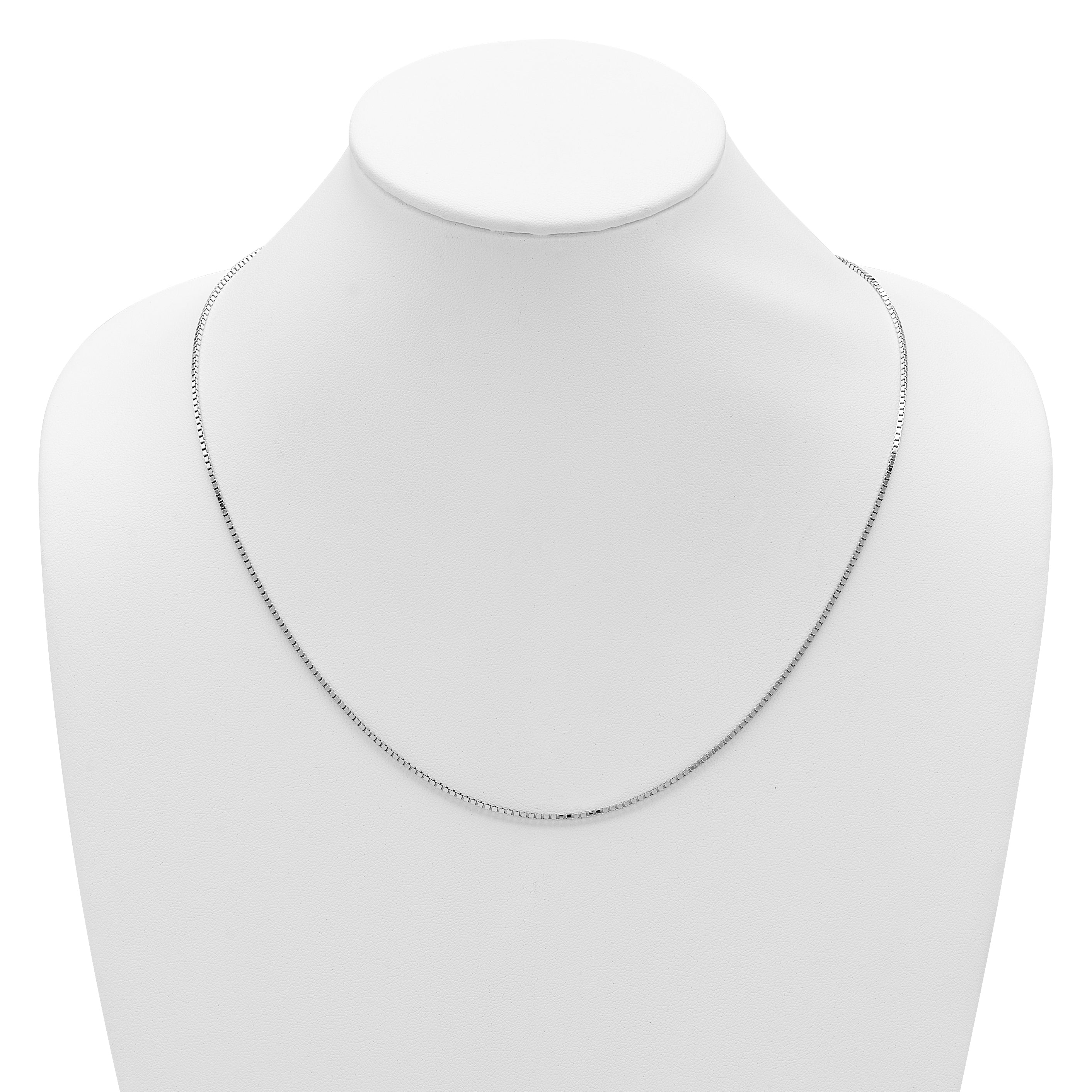 Sterling Silver RH-plated Adjustable 1.5mm Box Chain