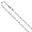 Sterling Silver RH-plt 3.1mm Paperclip 1in+1in Adjustable Chain