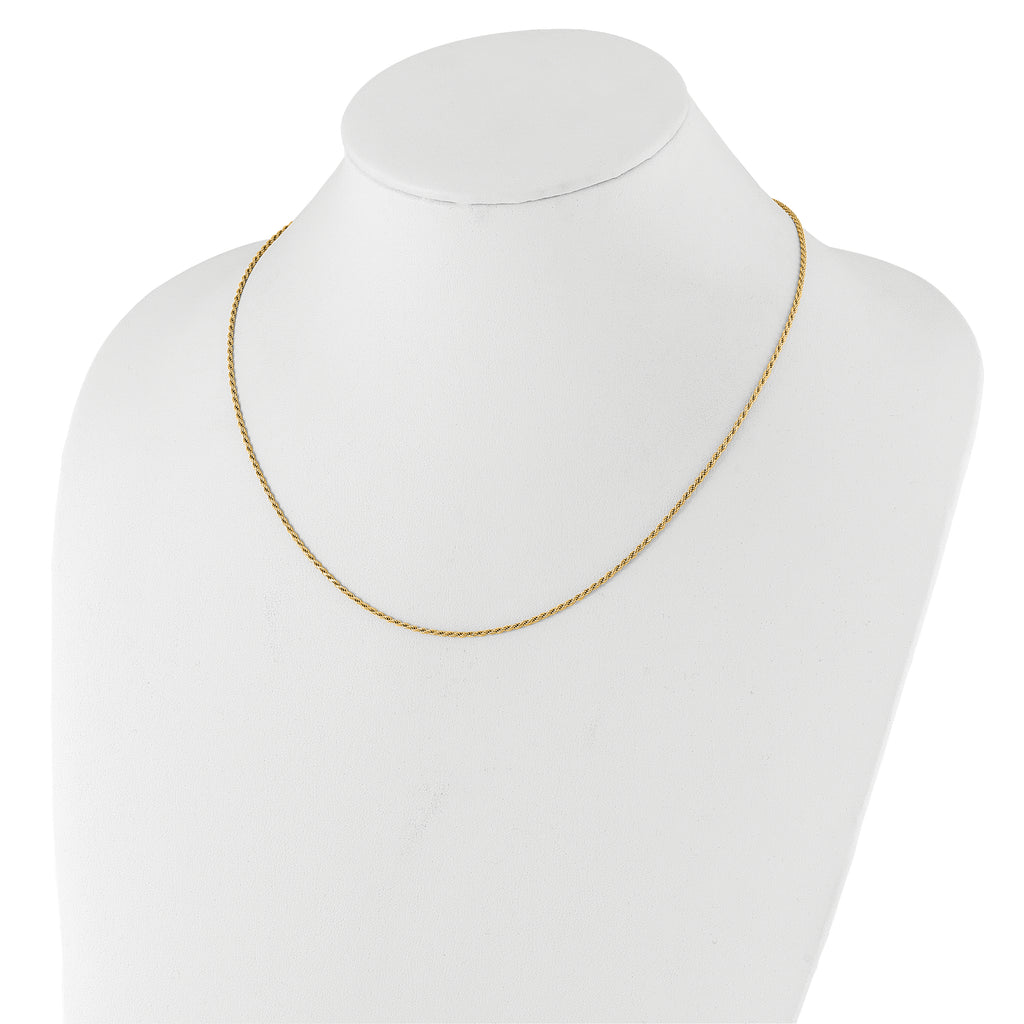 Sterling Silver Gold-plated Adjustable 1.4mm D/C Rope Chain