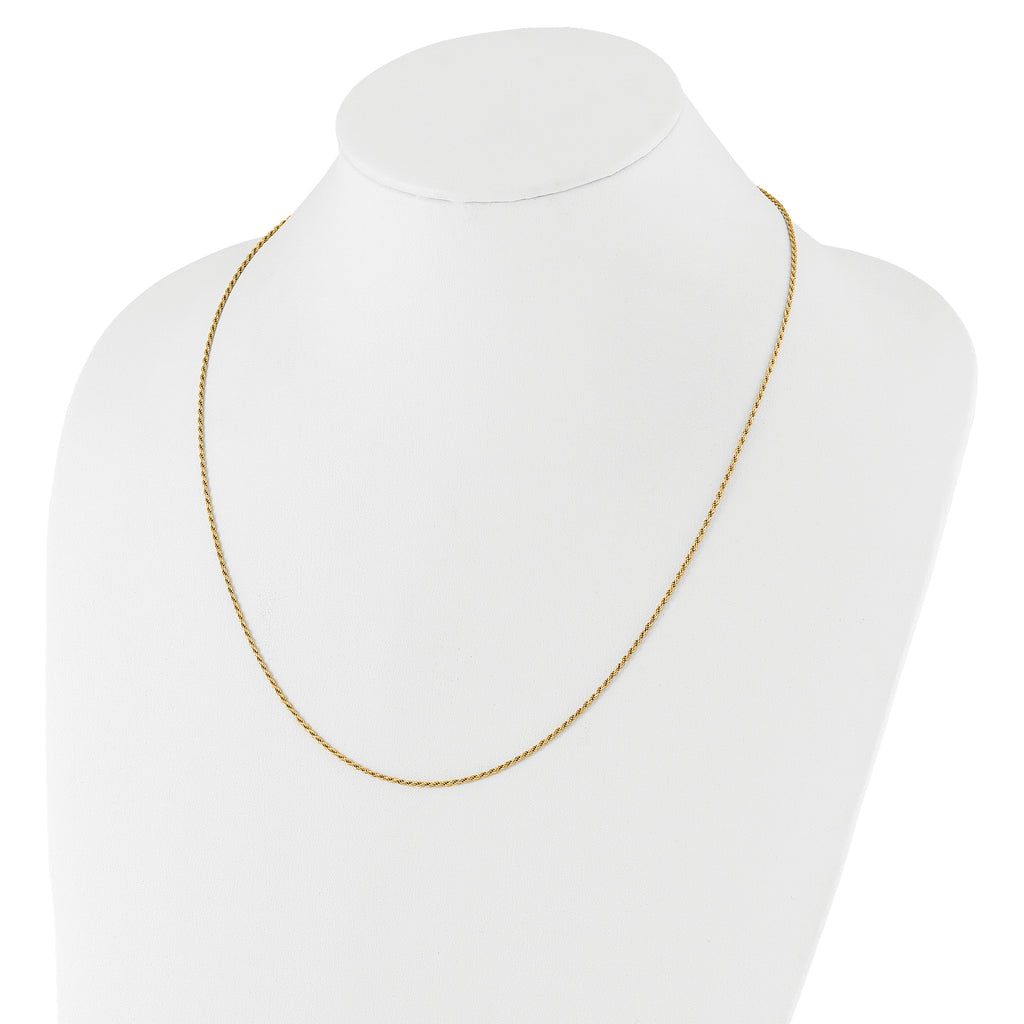 Sterling Silver Gold-plated Adjustable 1.4mm D/C Rope Chain