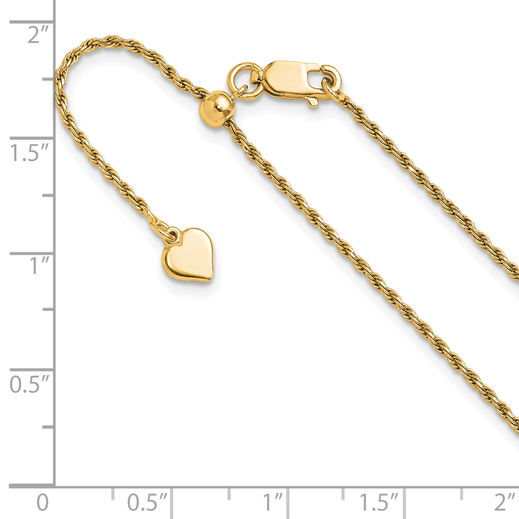 Sterling Silver Gold-plated Adjustable 1.4mm D/C Rope Chain