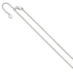 Sterling Silver RH-plated Adjustable 1.3mm Spiga Chain