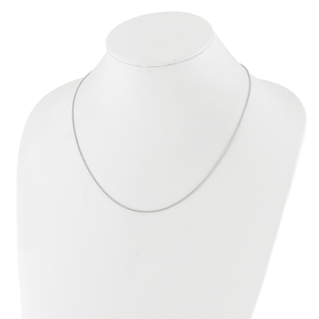 Sterling Silver RH-plated Adjustable 1.3mm Spiga Chain