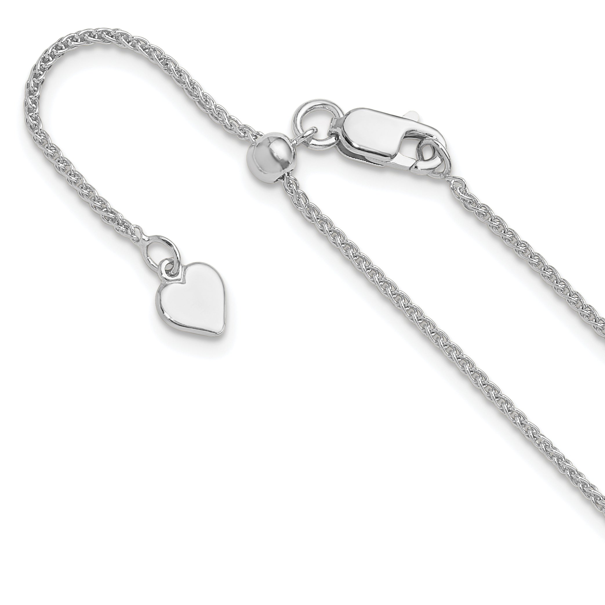 Sterling Silver RH-plated Adjustable 1.3mm Spiga Chain Main image