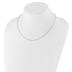 Sterling Silver RH-plated 1.2mm Cable 16in w/2in ext. Chain
