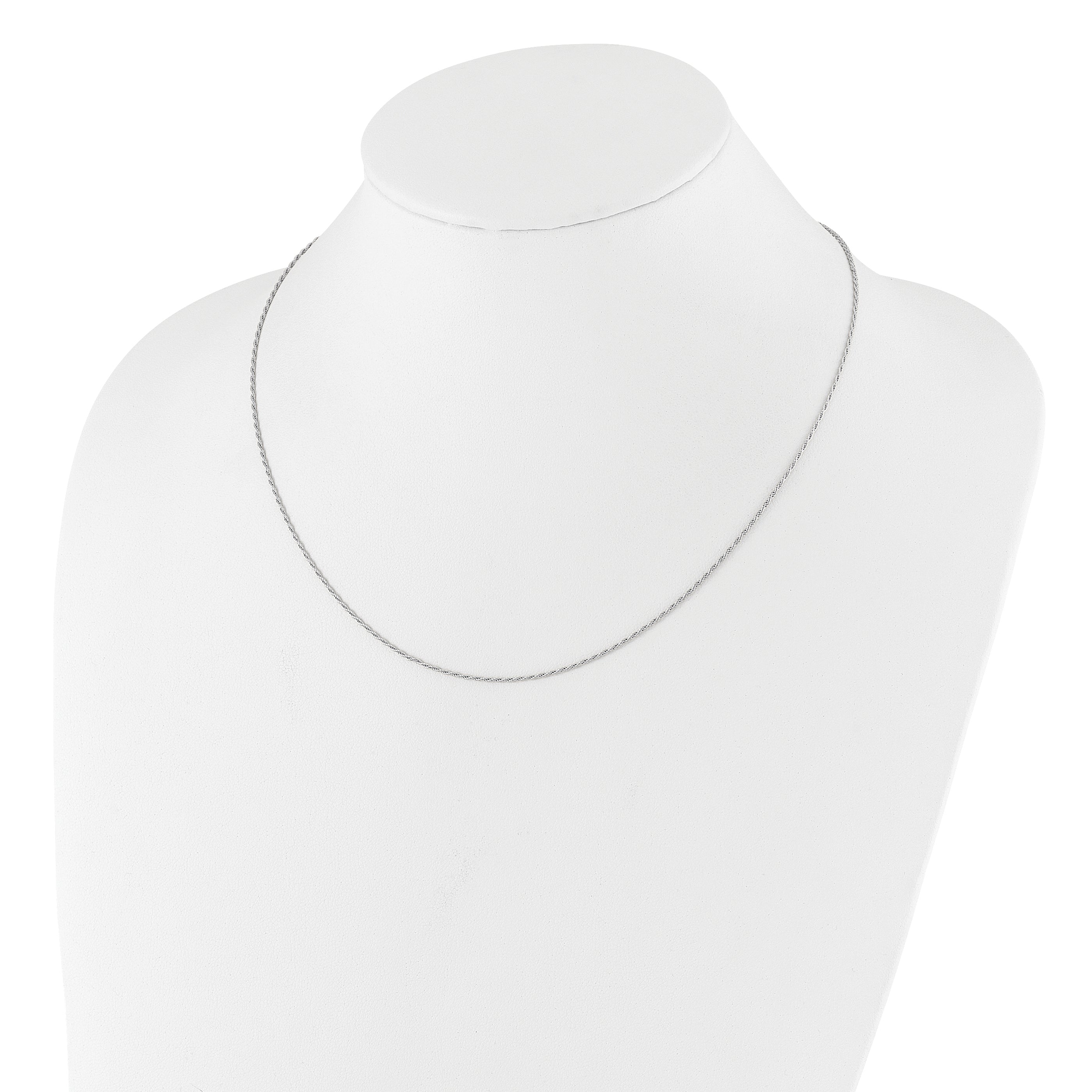 Sterling Silver RH-plated Adjustable 1.2mm D/C Rope Chain