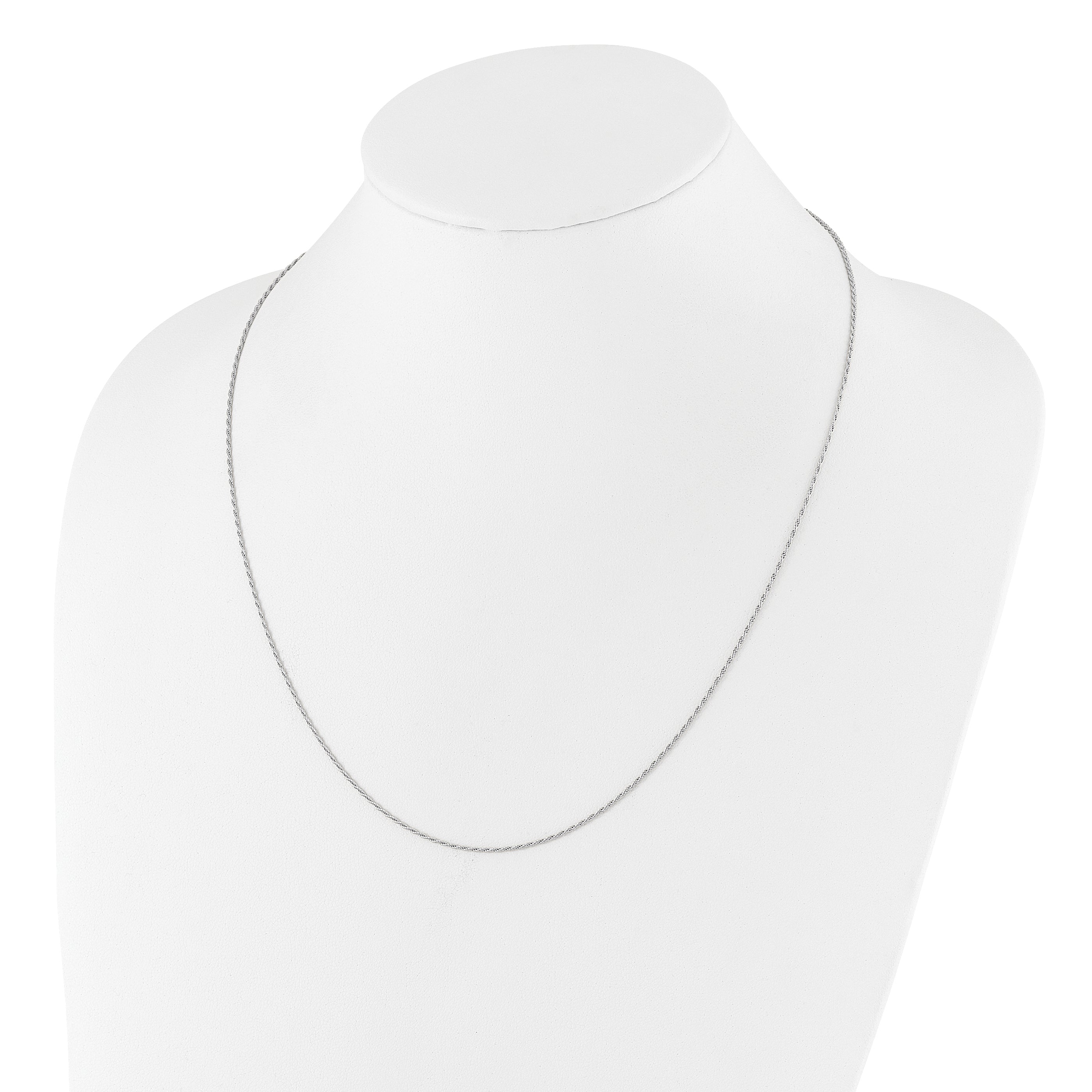 Sterling Silver RH-plated Adjustable 1.2mm D/C Rope Chain