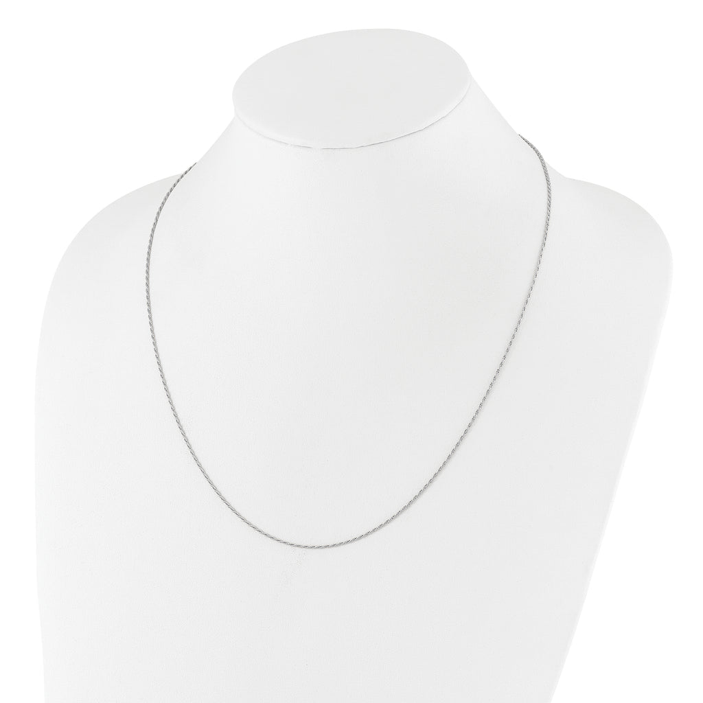 Sterling Silver RH-plated Adjustable 1.2mm D/C Rope Chain