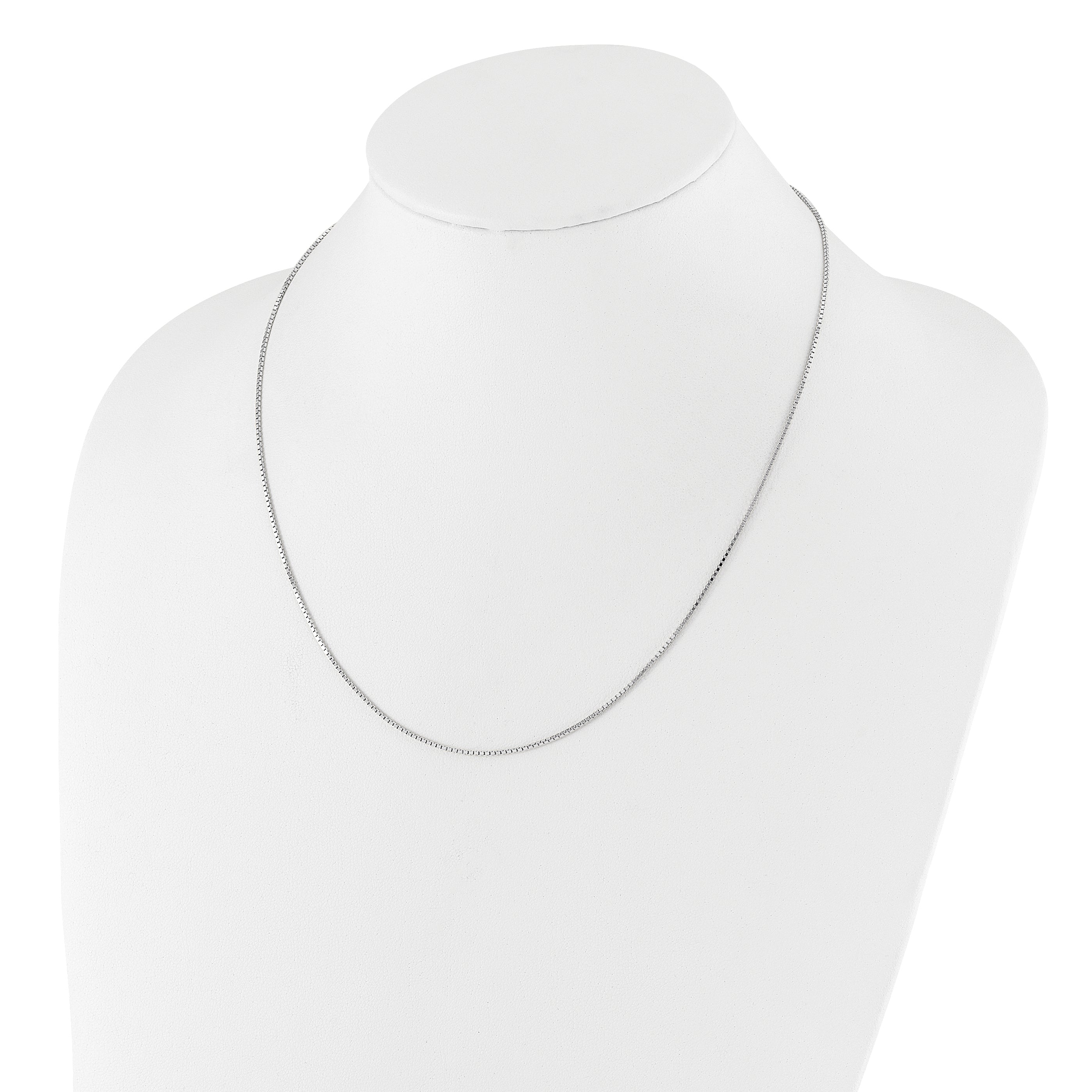 Sterling Silver RH-plated Adjustable 1.1mm Box Chain