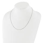 Sterling Silver RH-plated Adjustable 1.1mm Box Chain