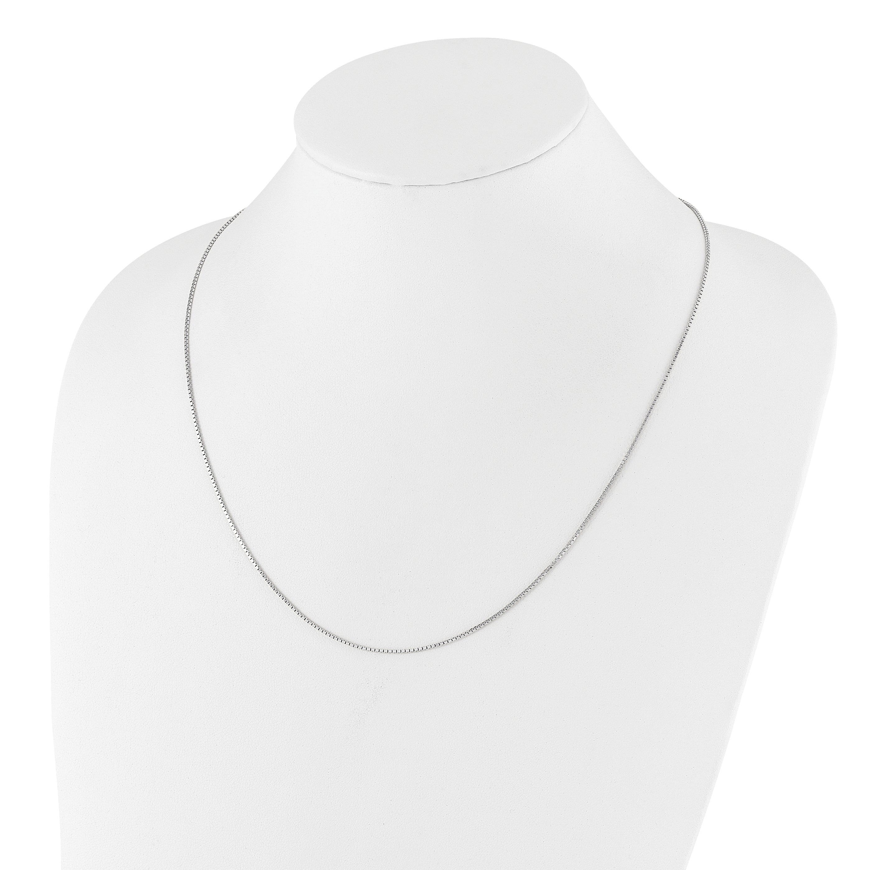 Sterling Silver RH-plated Adjustable 1.1mm Box Chain