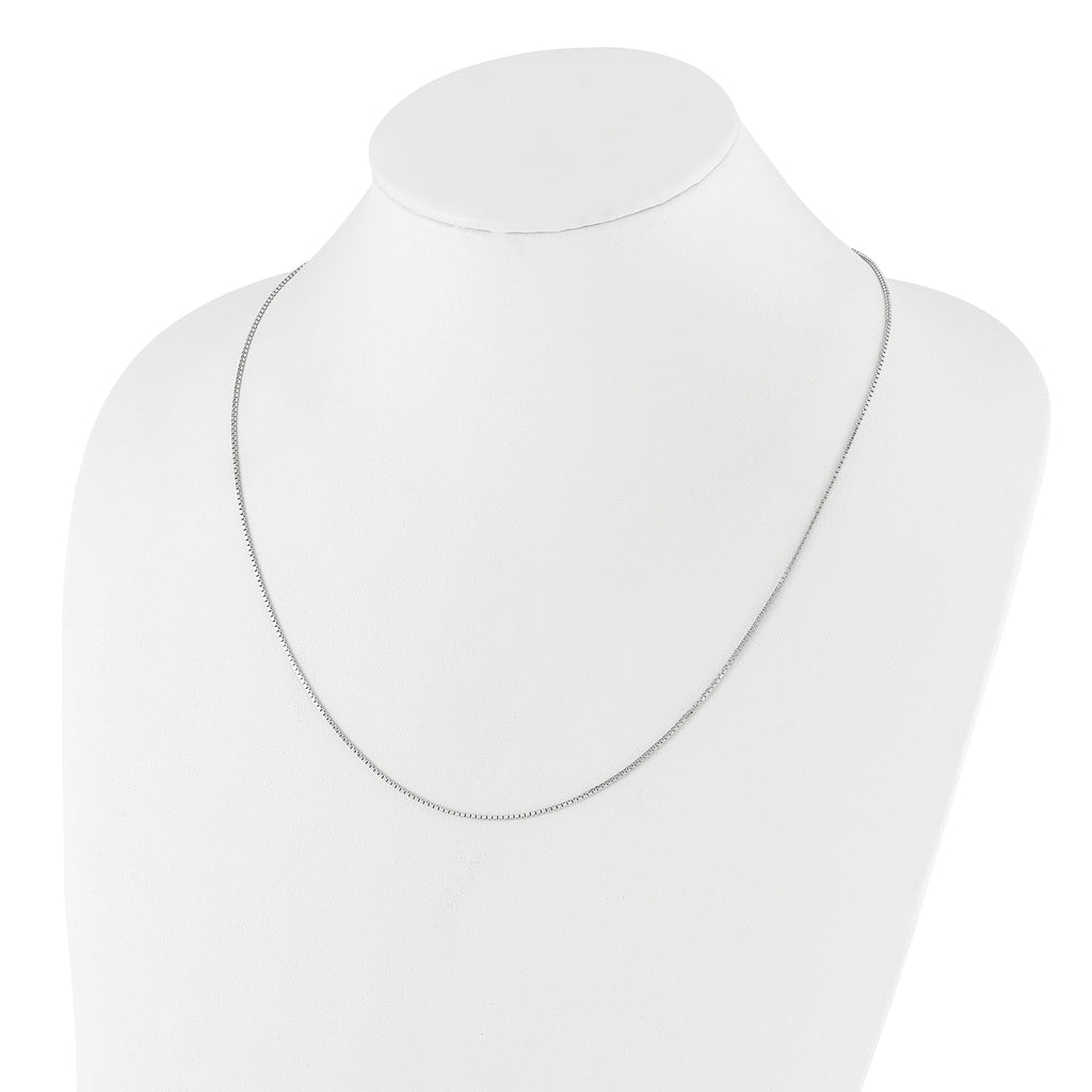 Sterling Silver RH-plated Adjustable 1.1mm Box Chain