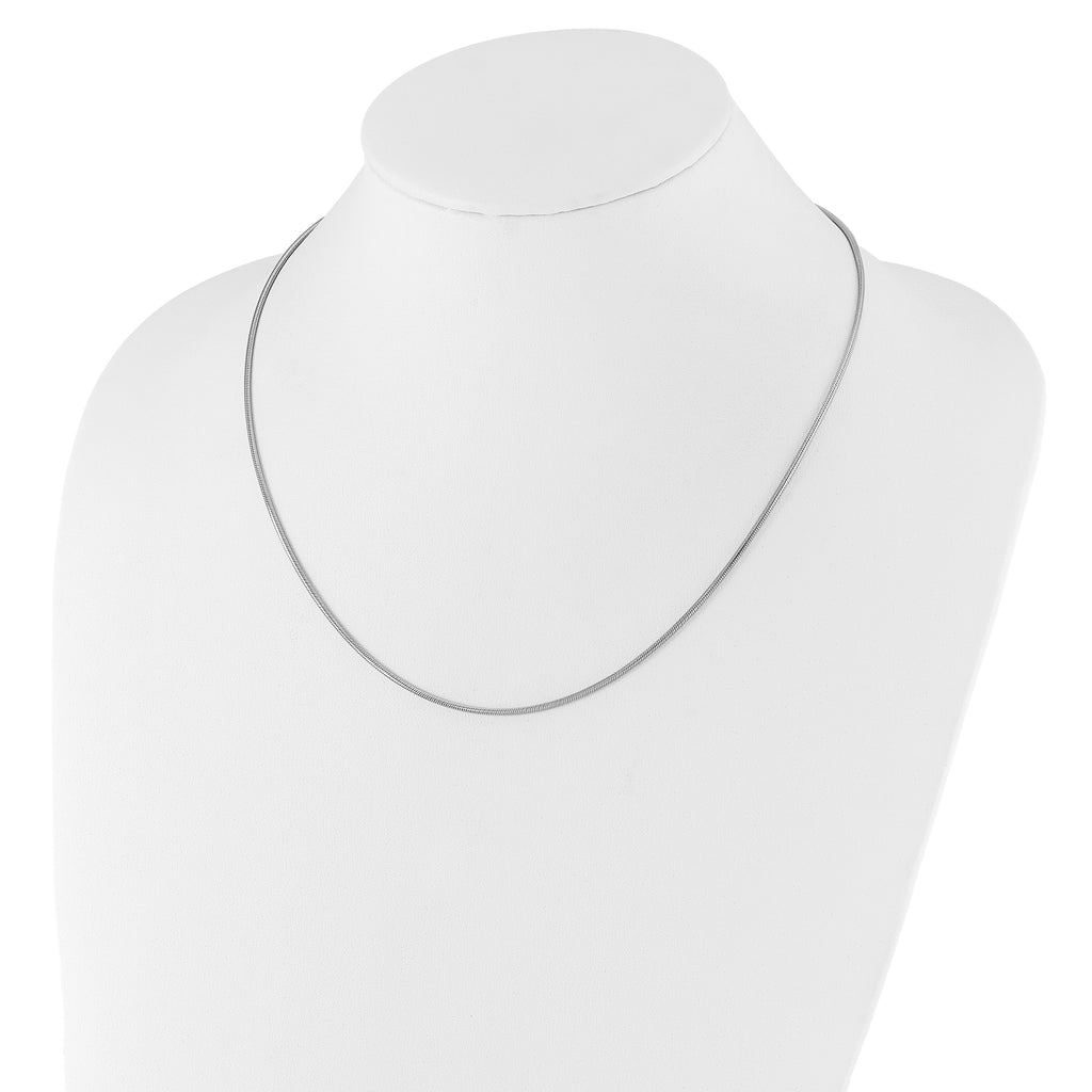 Sterling Silver RH-plated Adjustable 1.6mm Snake Chain