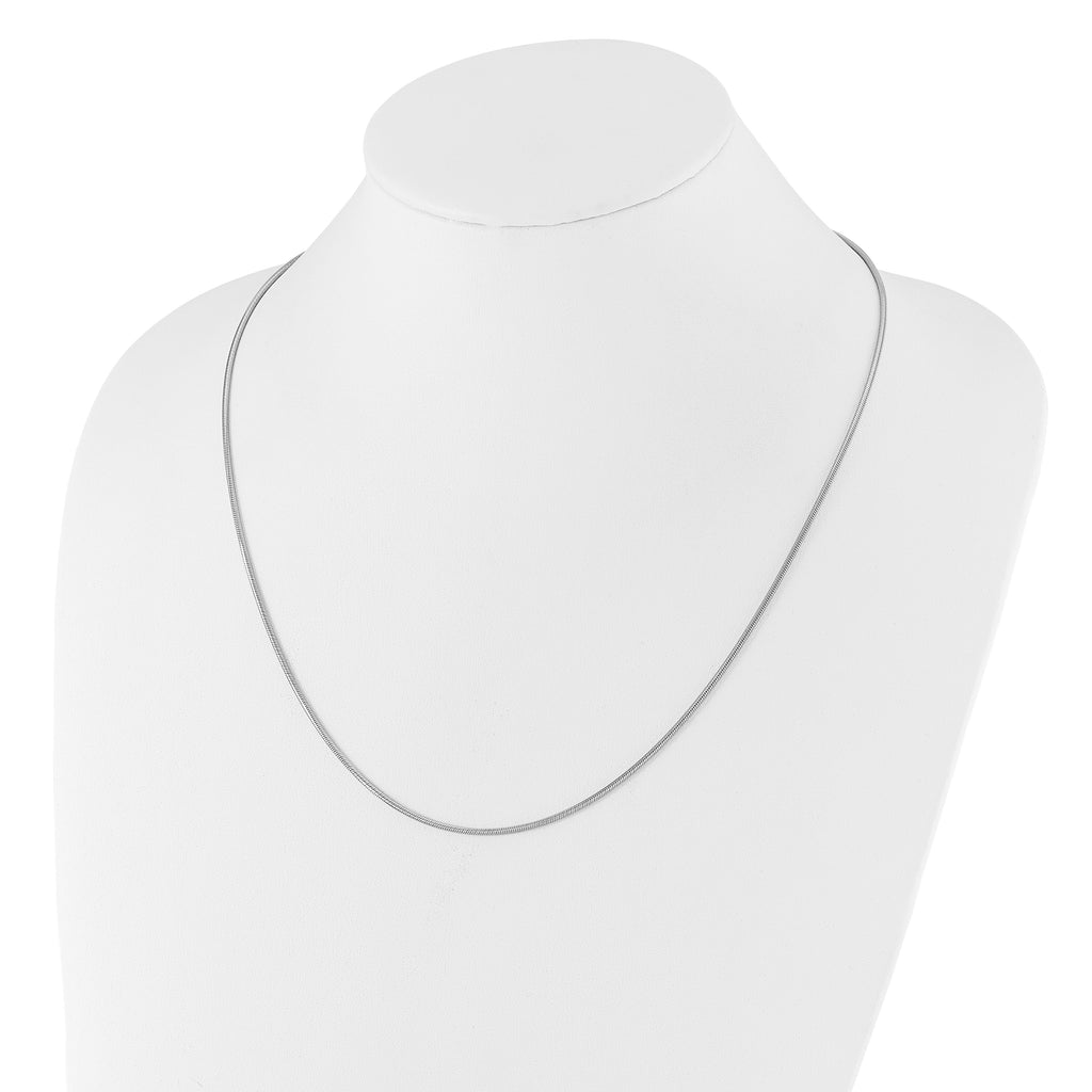 Sterling Silver RH-plated Adjustable 1.6mm Snake Chain