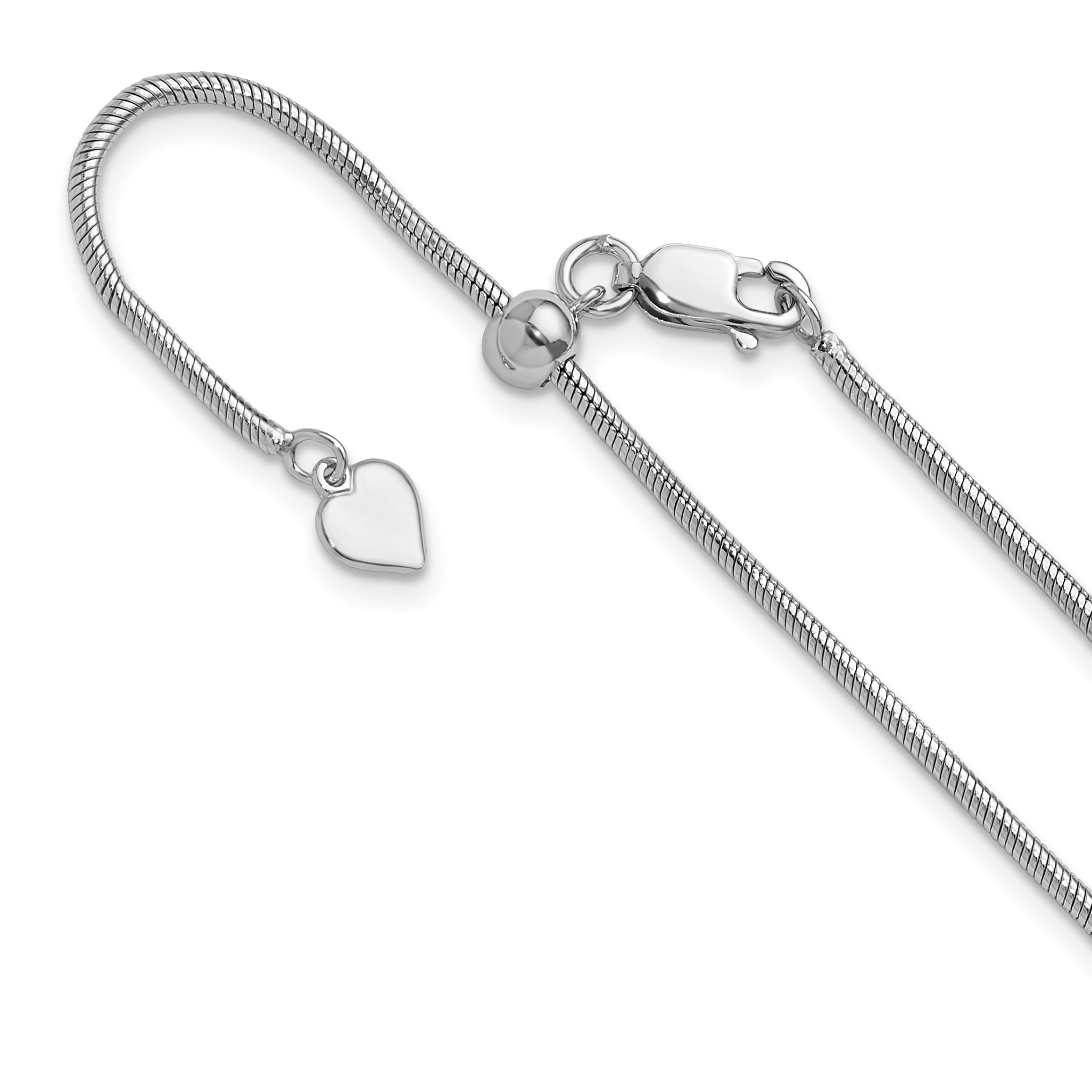 Sterling Silver RH-plated Adjustable 1.6mm Snake Chain Main image