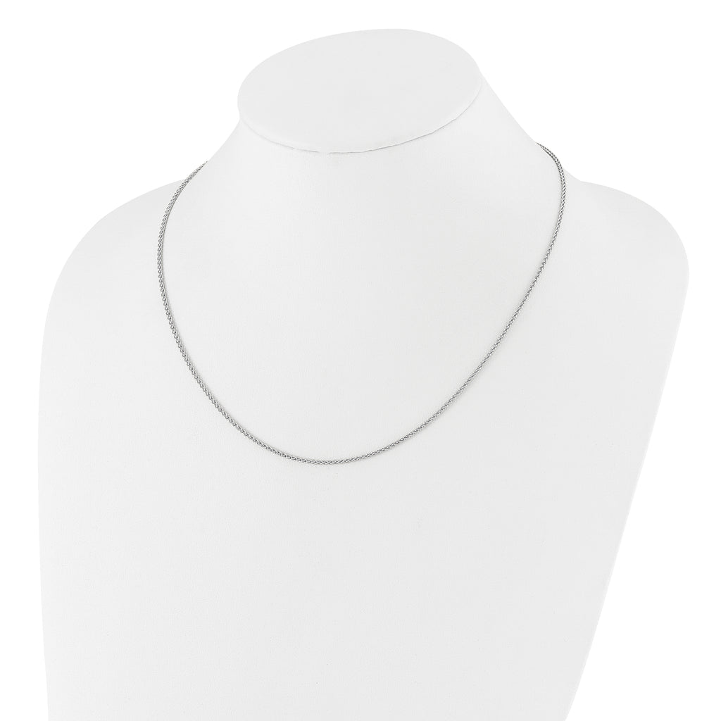 Sterling Silver RH-plated Adjustable 1.6mm Spiga Chain
