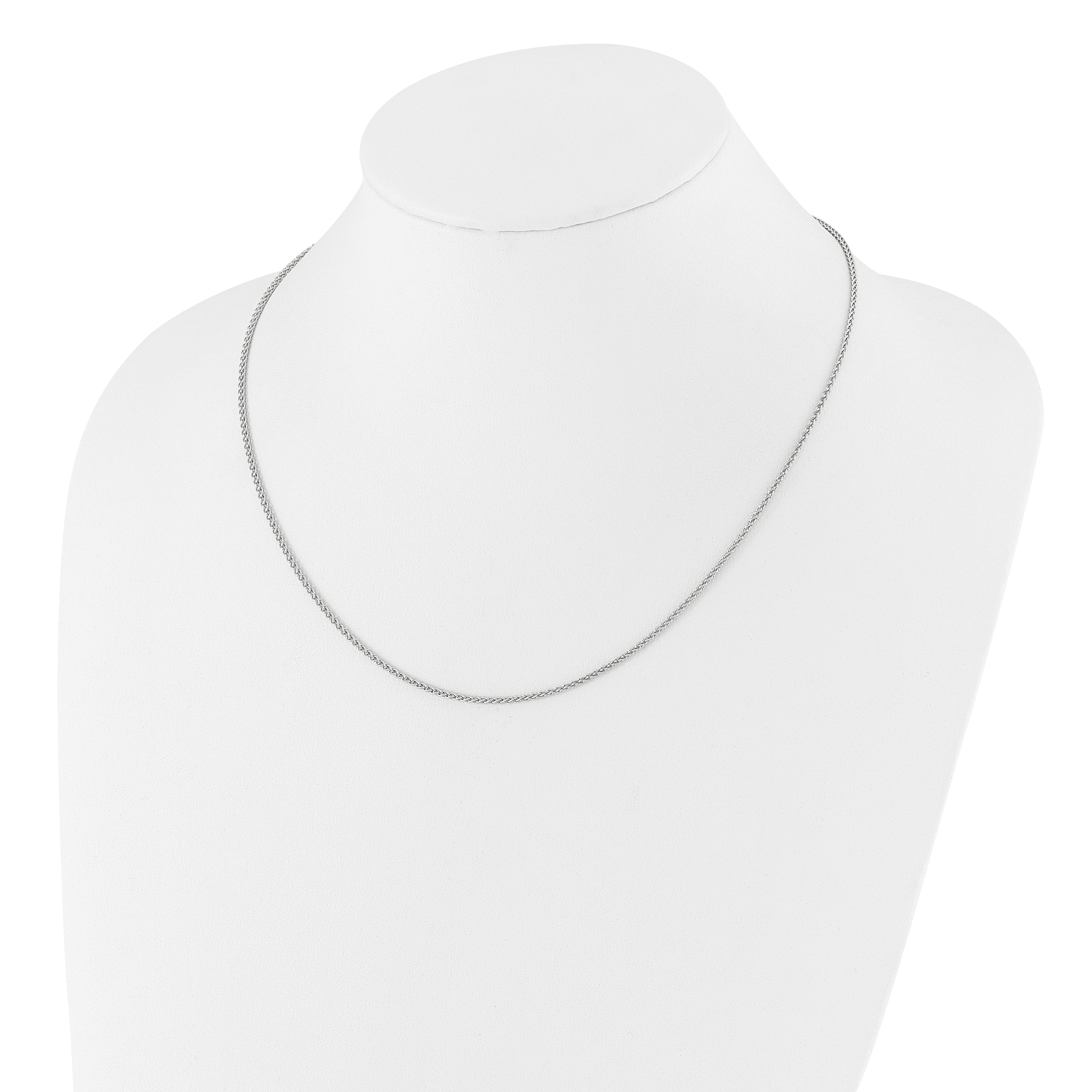 Sterling Silver RH-plated Adjustable 1.6mm Spiga Chain