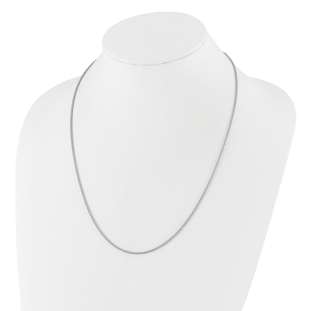Sterling Silver RH-plated Adjustable 1.6mm Spiga Chain