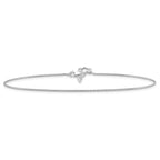 Sterling Silver RH-plated Adjustable Snake Chain Anklet