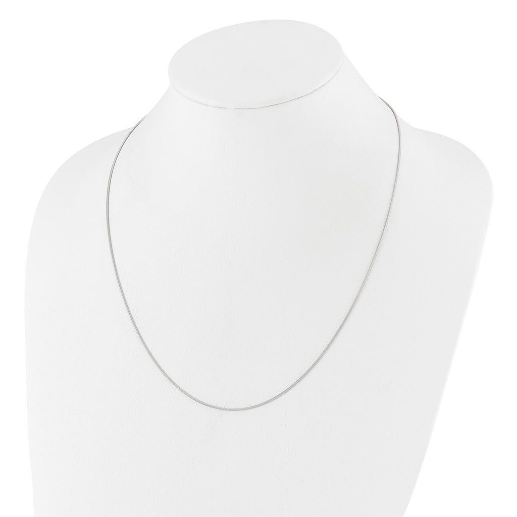 Sterling Silver RH-plated Adjustable .95mm Snake Chain