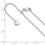 Sterling Silver RH-plated Adjustable .95mm Snake Chain