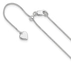 Sterling Silver RH-plated Adjustable .95mm Snake Chain