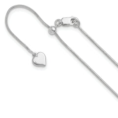 Sterling Silver RH-plated Adjustable .95mm Snake Chain