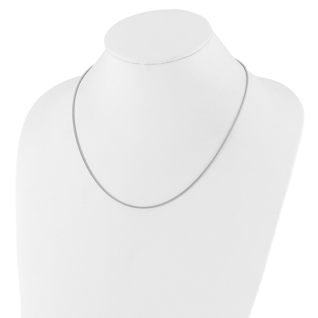 Sterling Silver RH-plated Adjustable 1.4mm Snake Chain