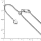 Sterling Silver RH-plated Adjustable 1.4mm Snake Chain