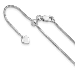 Sterling Silver RH-plated Adjustable 1.4mm Snake Chain