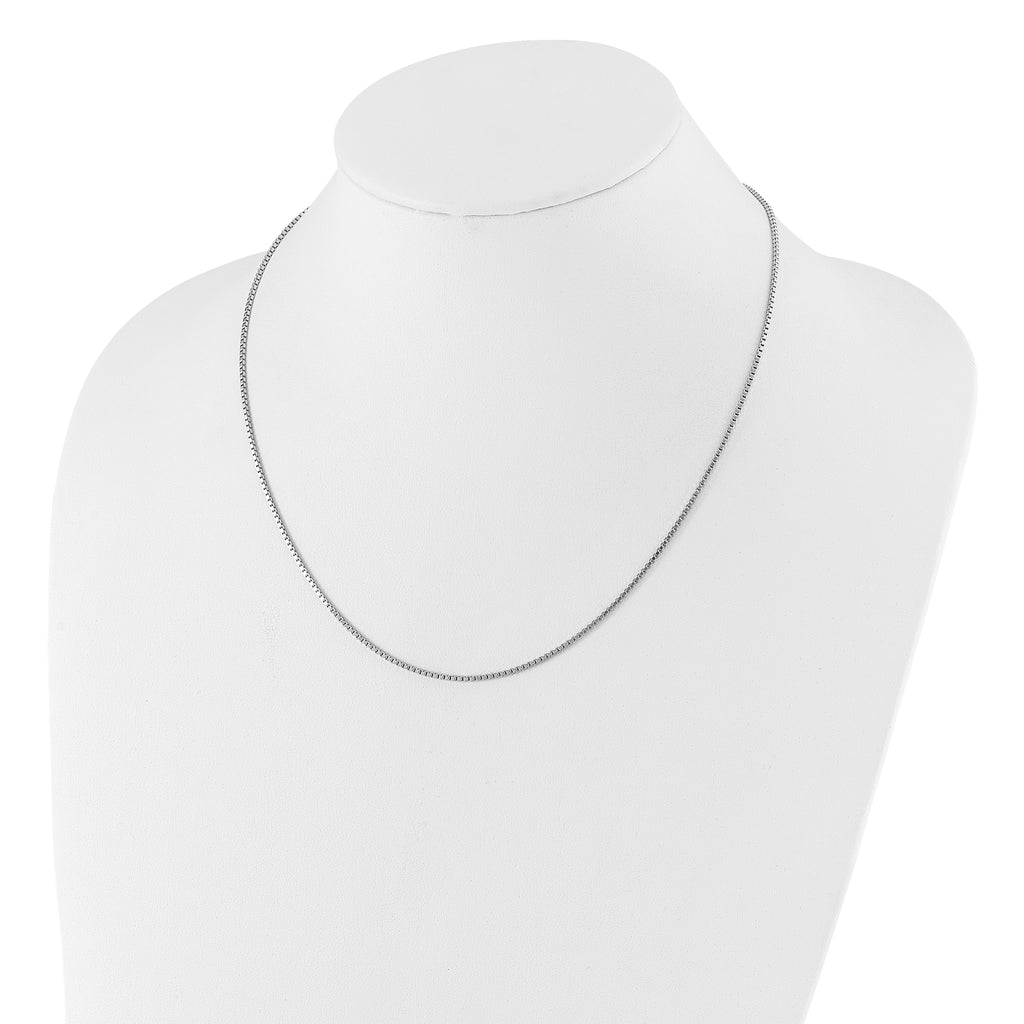 Sterling Silver RH-plated Adjustable 1.3mm Box Chain